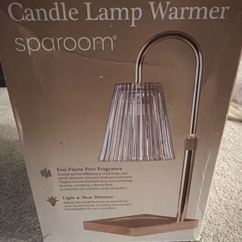 Sparoom Candle Lamp Warmer Crystal Ribbed Shade